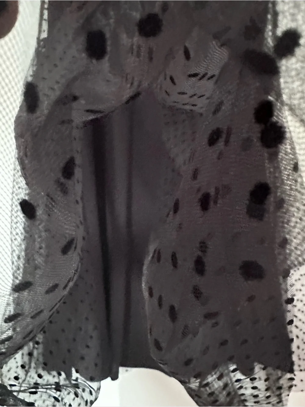 H&M Black Polka Dot Tiered Mesh Midi Skirt - Picture 3 of 5